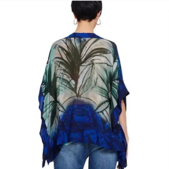 NWT Desigual Siracusa Oriental Inspo Batwing Blouse Multi-Colored Size Small - Picture 3 of 12